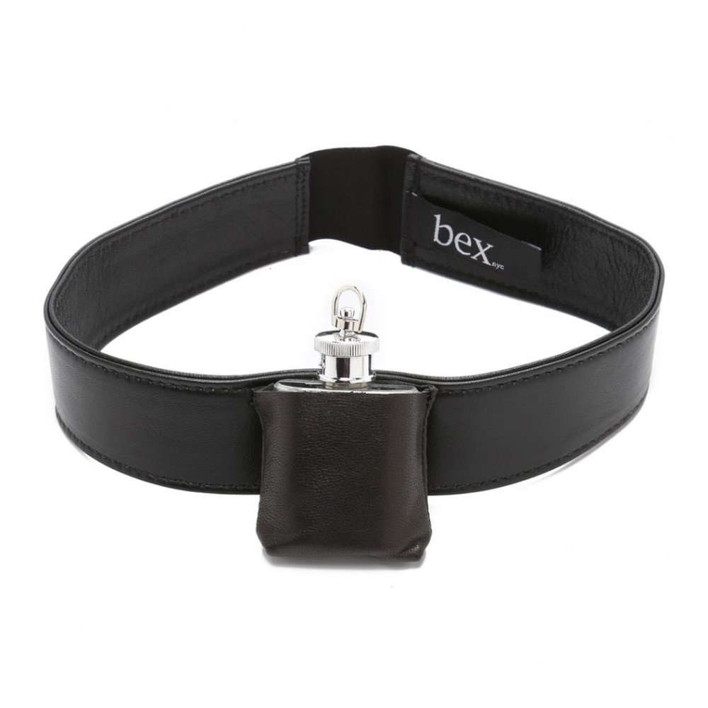 Leather Garter with Mini Flask